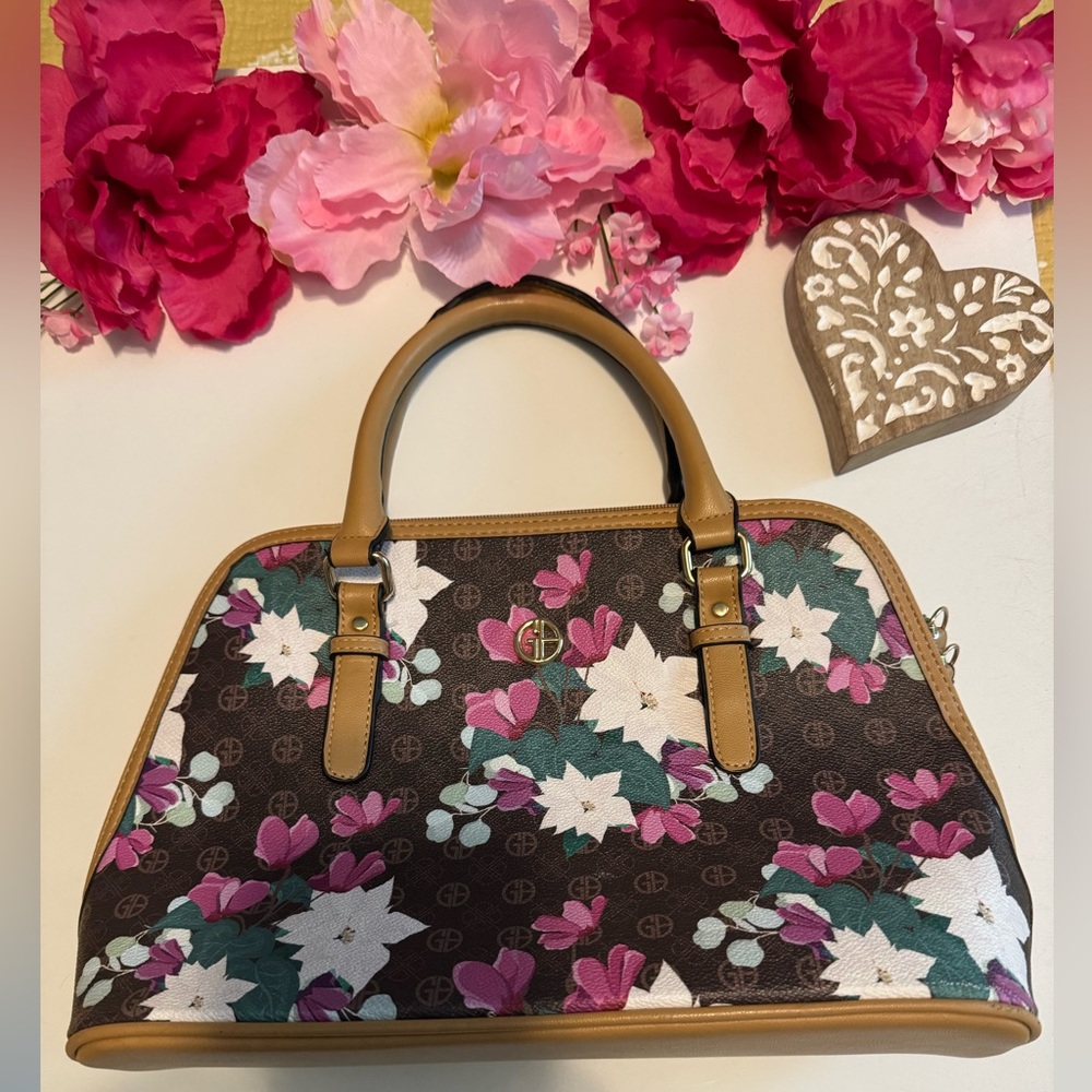 Floral Brown Designer Handbag